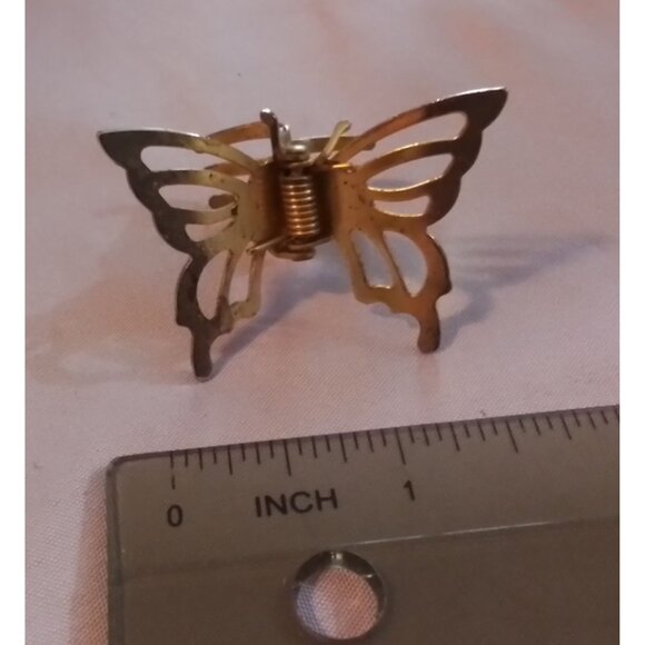 Gold-Tone Butterfly Metal Hair Clip Decorative Spring Closure Accessory - Picture 3 of 3